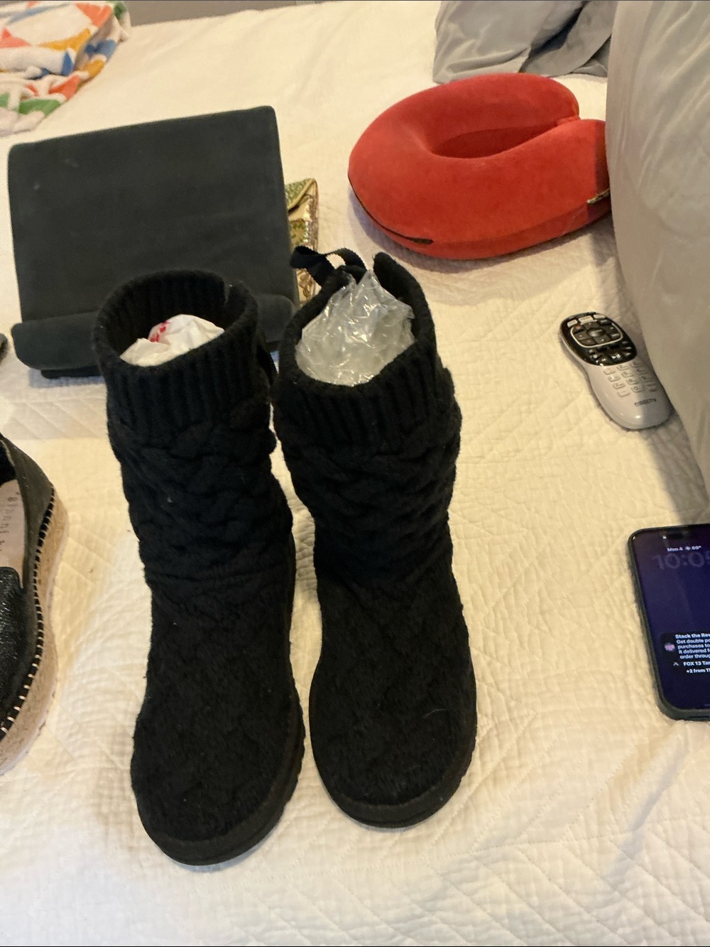 UGG Black Cable Knit Lace-Up Ankle Boots